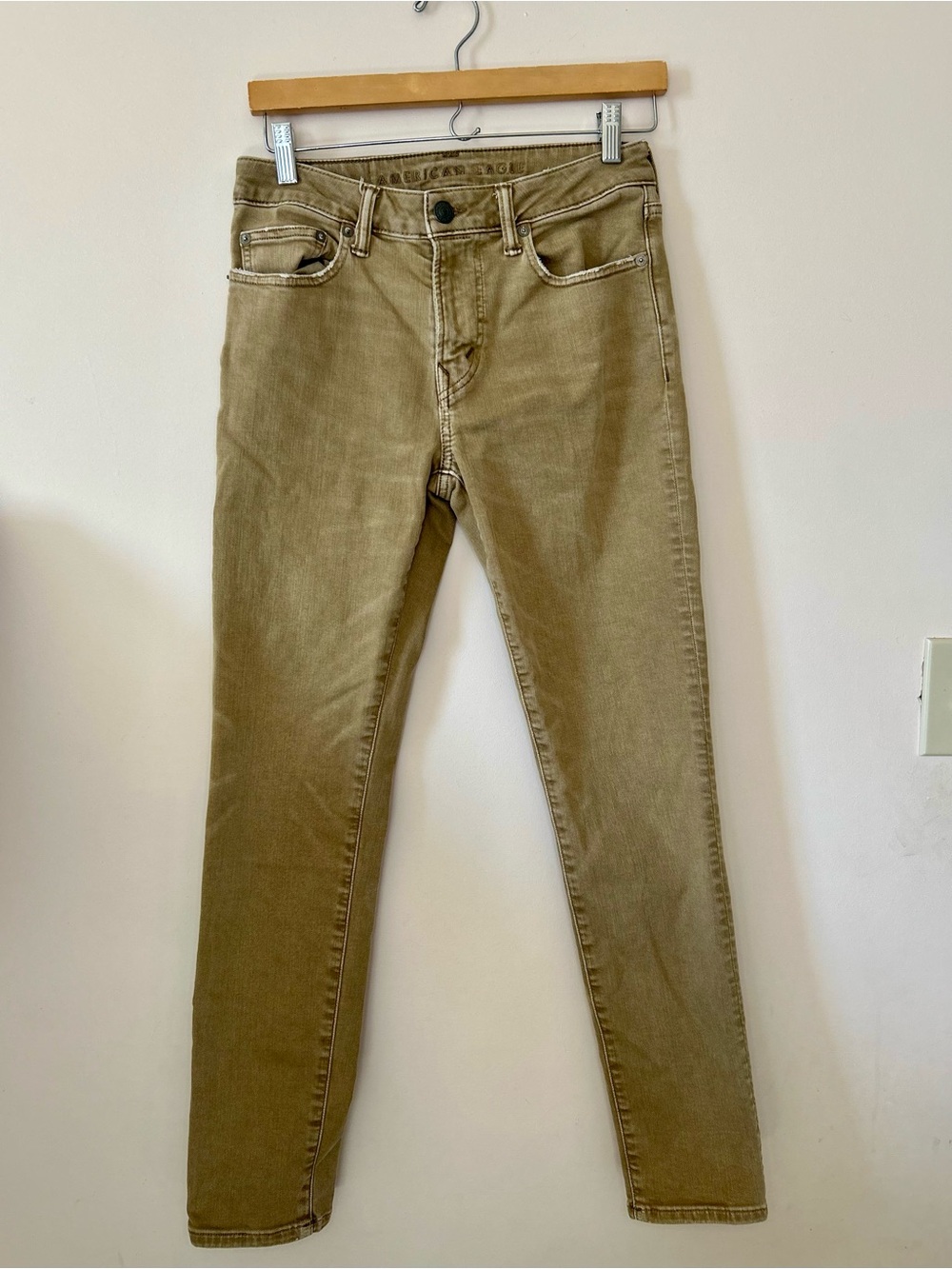 American Eagle Men’s Slim Flex Jeans Size 28x30 True Khaki Tan Denim Pants